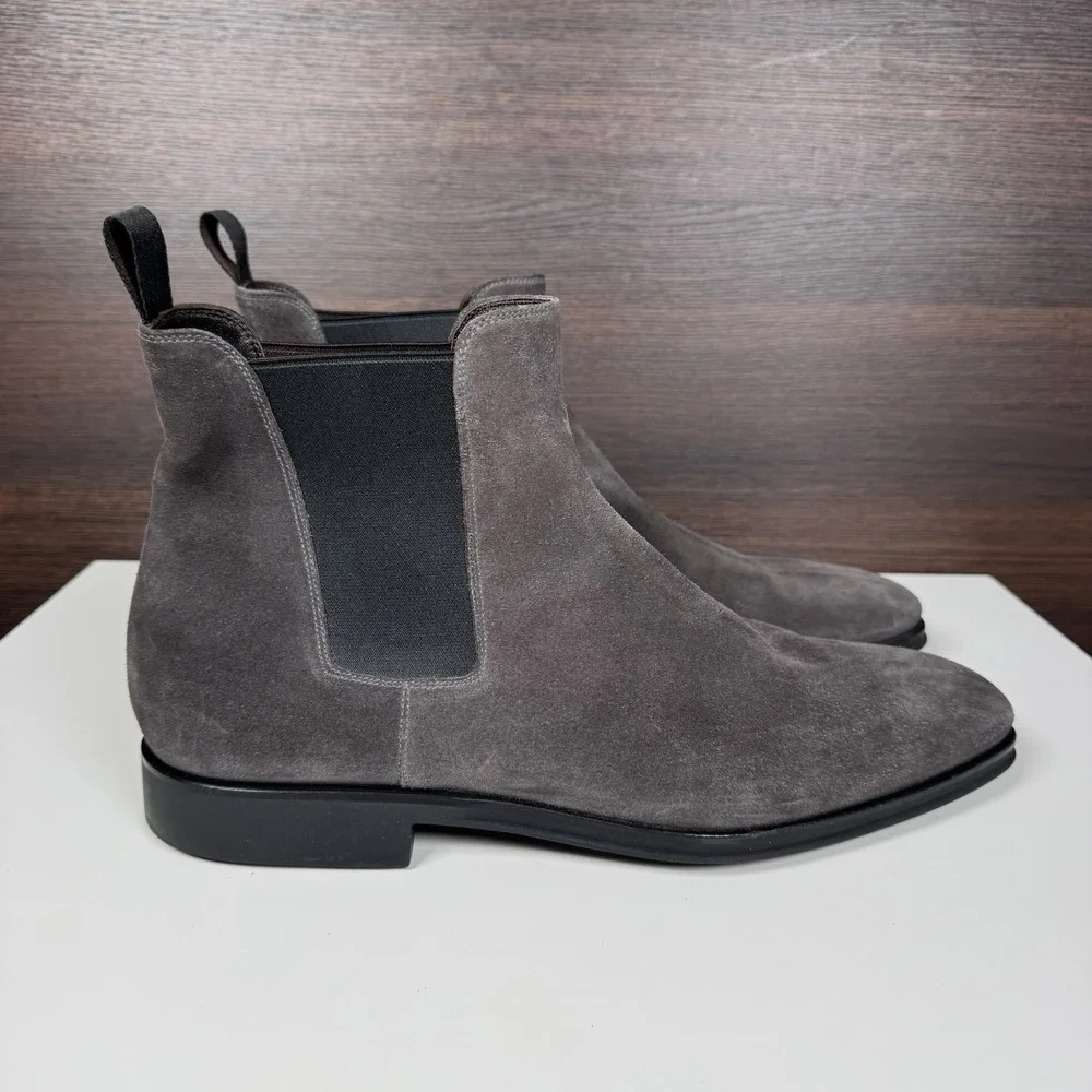 Monte Rosso Enrico Chelsea Boots Men's 12 M -  Suede Leather Gray -Made In Italy